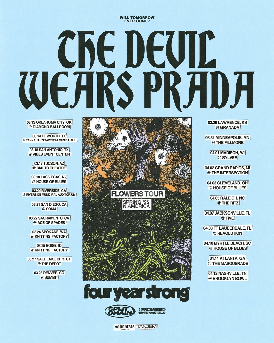 Split Chain FLOWERS TOUR Tour Poster 2026